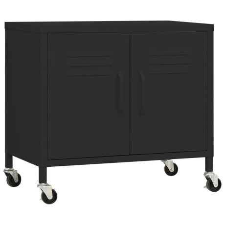 vidaXL Opbergkast 60x35x56 cm staal zwart afbeelding2 - 1