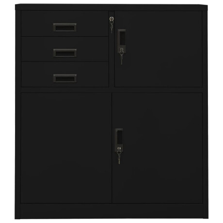 vidaXL Kantoorkast 90x40x102 cm staal zwart afbeelding2 - 1