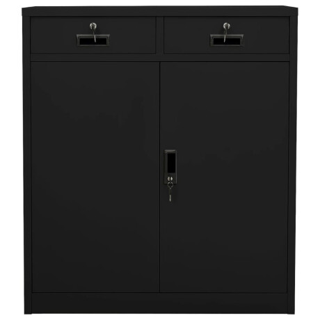 vidaXL Kantoorkast 90x40x102 cm staal zwart afbeelding2 - 1