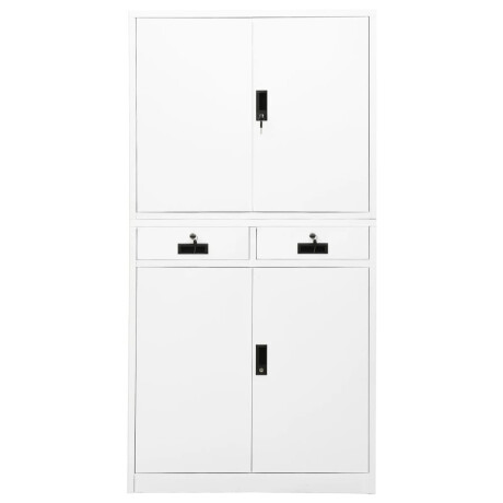 vidaXL Kantoorkast 90x40x180 cm staal wit afbeelding2 - 1