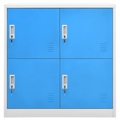 vidaXL Lockerkast 90x45x92,5 cm staal lichtgrijs en blauw afbeelding2 - 1