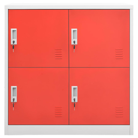 vidaXL Lockerkast 90x45x92,5 cm staal lichtgrijs en rood afbeelding2 - 1