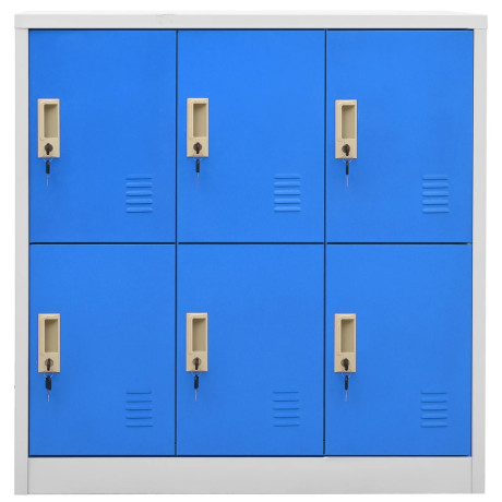 vidaXL Lockerkast 90x45x92,5 cm staal lichtgrijs en blauw afbeelding2 - 1