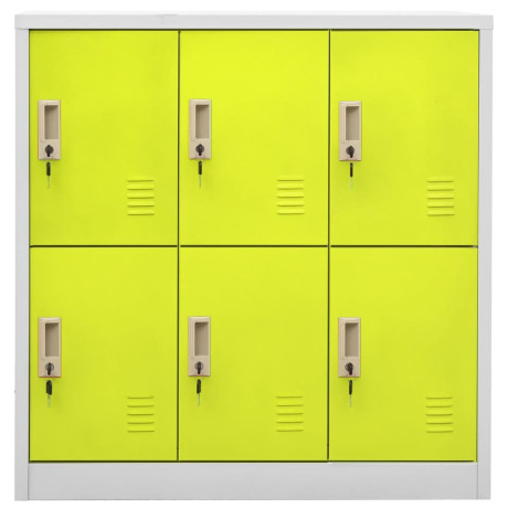 vidaXL Lockerkast 90x45x92,5 cm staal lichtgrijs en groen afbeelding2 - 1