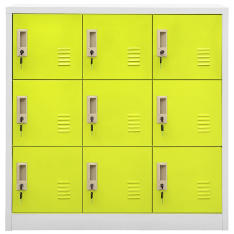 vidaXL Lockerkast 90x45x92,5 cm staal lichtgrijs en groen afbeelding2 - 1