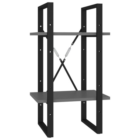 vidaXL Boekenkast met 2 schappen 40x30x70 cm bewerkt hout grijs afbeelding2 - 1