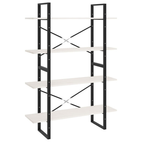 vidaXL Boekenkast met 4 schappen 100x30x140 cm massief grenenhout wit afbeelding2 - 1