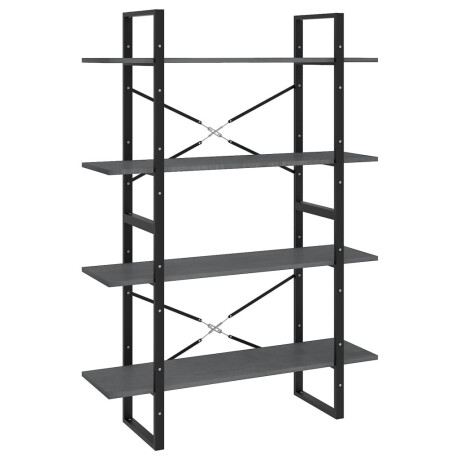 vidaXL Boekenkast met 4 schappen 100x30x140 cm grenenhout grijs afbeelding2 - 1