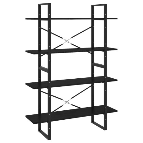 vidaXL Boekenkast met 4 schappen 100x30x140 cm grenenhout zwart afbeelding2 - 1