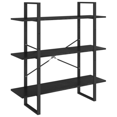 vidaXL Boekenkast met 3 schappen 100x30x105 cm grenenhout zwart afbeelding2 - 1
