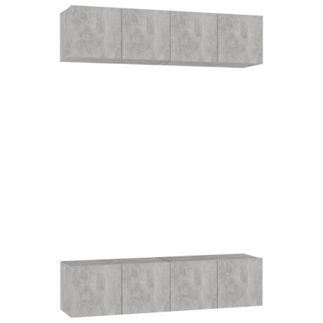 vidaXL Tv-meubelen 4 st 60x30x30 cm bewerkt hout betongrijs afbeelding2 - 1