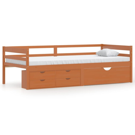 vidaXL Bedframe met lades en kast grenenhout honingbruin 90x200 cm afbeelding2 - 1