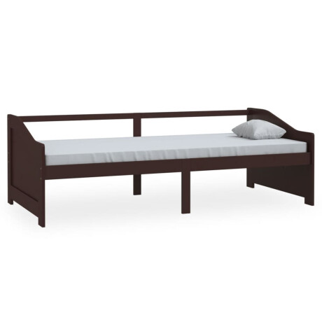 vidaXL Bedbank 3-zits massief grenenhout donkerbruin 90x200 cm afbeelding2 - 1