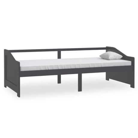 vidaXL Bedbank 3-zits massief grenenhout donkergrijs 90x200 cm afbeelding2 - 1