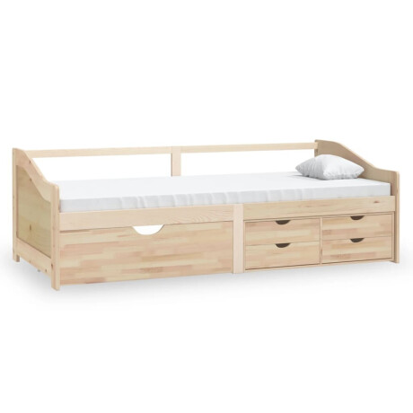 vidaXL Bedbank 3-zits met lades massief grenenhout 90x200 cm afbeelding2 - 1