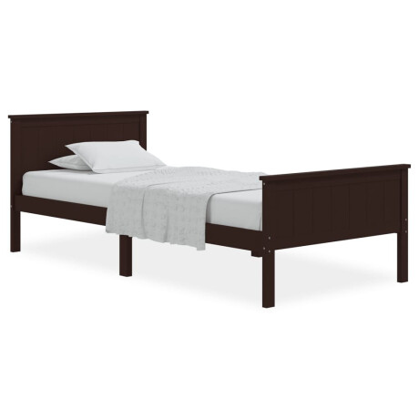 vidaXL Bedframe massief grenenhout donkerbruin 90x200 cm afbeelding2 - 1