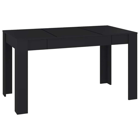 vidaXL Eettafel 140x74,5x76 cm spaanplaat zwart afbeelding2 - 1