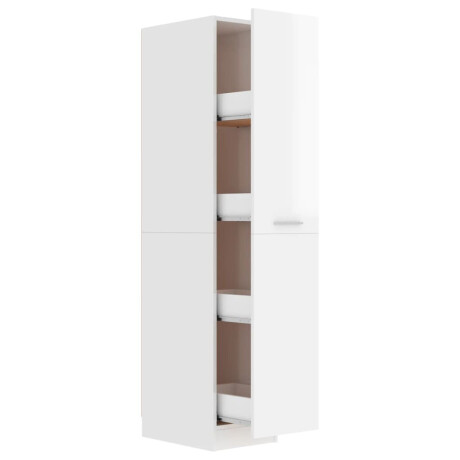 vidaXL Apothekerskast 30x42,5x150 cm bewerkt hout hoogglans wit afbeelding2 - 1