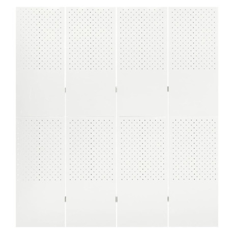 vidaXL Kamerscherm met 4 panelen 160x180 cm staal wit afbeelding2 - 1