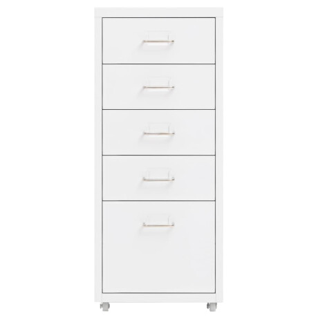 vidaXL Ladeblok verrijdbaar 28x41x69 cm metaal wit afbeelding2 - 1