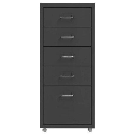 vidaXL Ladeblok verrijdbaar 28x41x69 cm metaal antracietkleurig afbeelding2 - 1