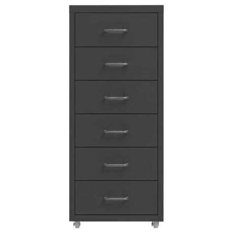 vidaXL Ladeblok verrijdbaar 28x41x69 cm metaal antracietkleurig afbeelding2 - 1