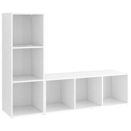 vidaXL Tv-meubelen 2 st 107x35x37 cm bewerkt hout wit afbeelding2 - 1