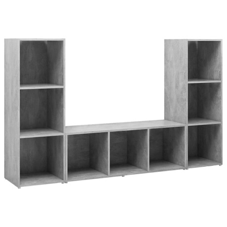 vidaXL Tv-meubelen 3 st 107x35x37 cm bewerkt hout betongrij afbeelding2 - 1