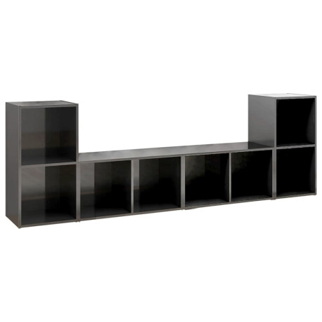 vidaXL Tv-meubelen 4 st 72x35x36,5 cm bewerkt hout hoogglans grijs afbeelding2 - 1