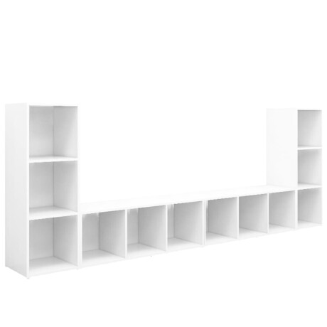 vidaXL Tv-meubelen 4 st 107x35x37 cm bewerkt hout wit afbeelding2 - 1