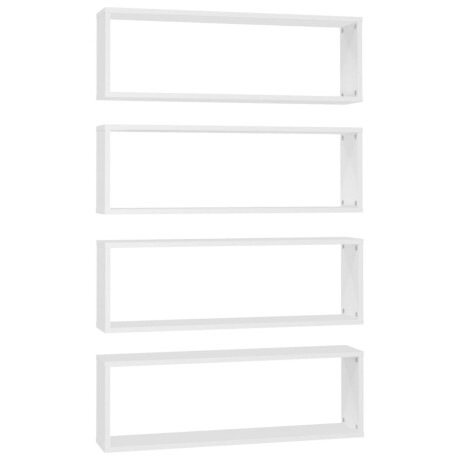 vidaXL Wandschappen kubus 4 st 80x15x26,5 cm bewerkt hout wit afbeelding2 - 1