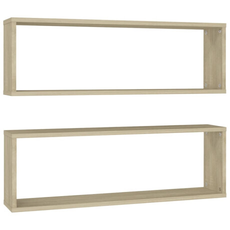 vidaXL Wandschappen kubus 2 st 80x15x26,5 cm bewerkt hout sonoma eiken afbeelding2 - 1