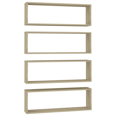 vidaXL Wandschappen kubus 4 st 80x15x26,5 cm bewerkt hout sonoma eiken afbeelding2 - 1