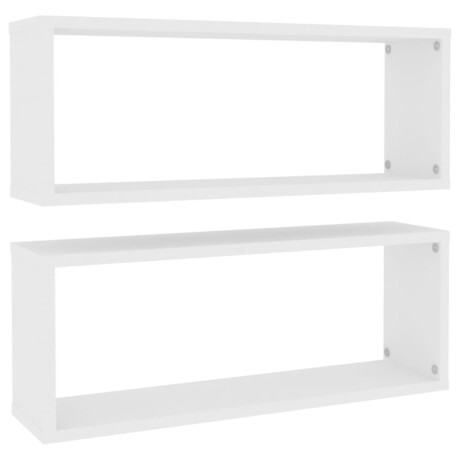 vidaXL Wandschappen kubus 2 st 60x15x23 cm bewerkt hout wit afbeelding2 - 1