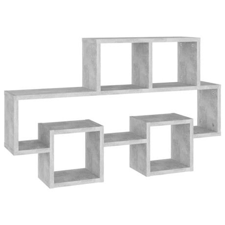 vidaXL Wandschap auto-vormig 82x15x51 cm bewerkt hout betongrijs afbeelding2 - 1