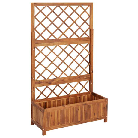 vidaXL Plantenbak verhoogd met latwerk 85x38x150 cm massief acaciahout afbeelding2 - 1