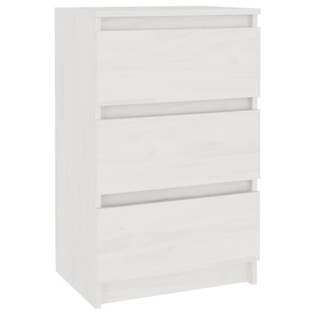 vidaXL Nachtkastje 40x29,5x64 cm massief grenenhout wit afbeelding2 - 1