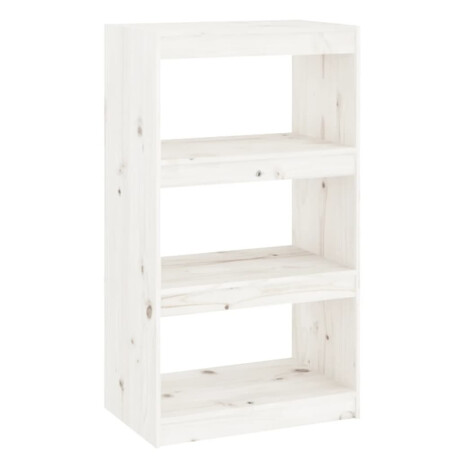 vidaXL Boekenkast/kamerscherm 60x30x103,5 cm massief grenenhout wit afbeelding2 - 1