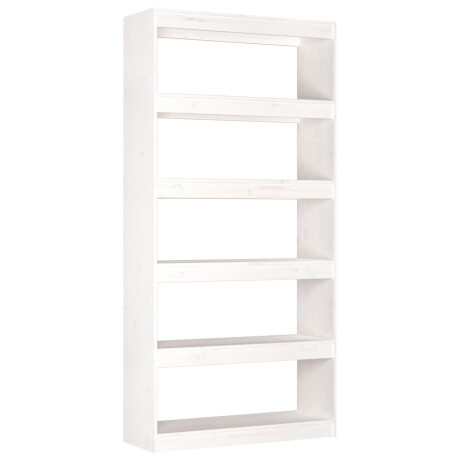 vidaXL Boekenkast/kamerscherm 80x30x167,4 cm massief grenenhout wit afbeelding2 - 1