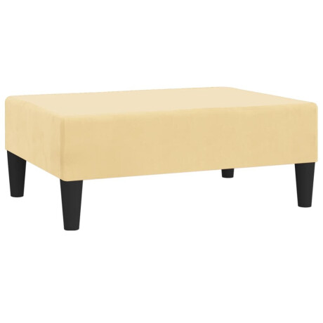 vidaXL Voetenbank 78x56x32 cm fluweel crèmekleurig afbeelding2 - 1