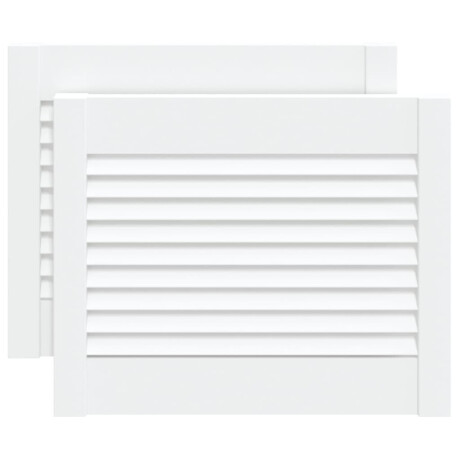 vidaXL Kastdeuren met lamellen 2 st 39,5x49,4 cm grenenhout wit afbeelding2 - 1
