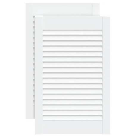 vidaXL Kastdeuren met lamellen 2 st 61,5x39,4 cm grenenhout wit afbeelding2 - 1