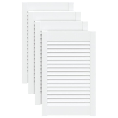 vidaXL Kastdeuren met lamellen 4 st 61,5x39,4 cm grenenhout wit afbeelding2 - 1