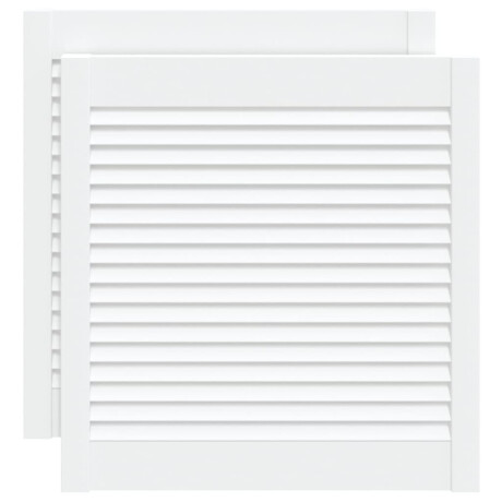 vidaXL Kastdeuren met lamellen 2 st 61,5x59,4 cm grenenhout wit afbeelding2 - 1