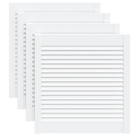 vidaXL Kastdeuren met lamellen 4 st 61,5x59,4 cm grenenhout wit afbeelding2 - 1