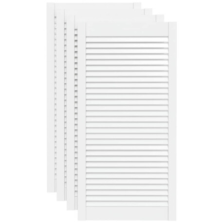 vidaXL Kastdeuren met lamellen 4 st 99,3x49,4 cm grenenhout wit afbeelding2 - 1