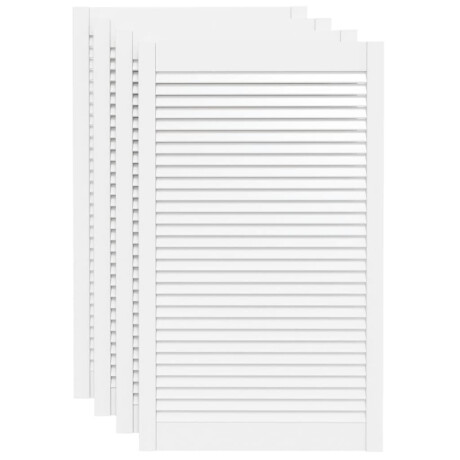 vidaXL Kastdeuren met lamellen 4 st 99,3x59,4 cm grenenhout wit afbeelding2 - 1