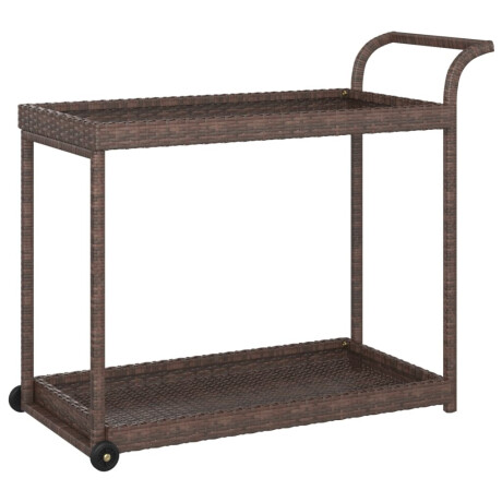 vidaXL Serveerwagen 100x45x83 cm poly rattan bruin afbeelding2 - 1