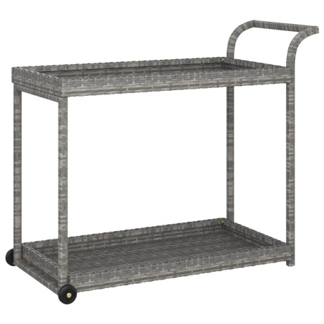 vidaXL Serveerwagen 100x45x83 cm poly rattan grijs afbeelding2 - 1