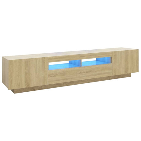 vidaXL Tv-meubel met LED-verlichting 200x35x40 cm sonoma eikenkleurig afbeelding2 - 1